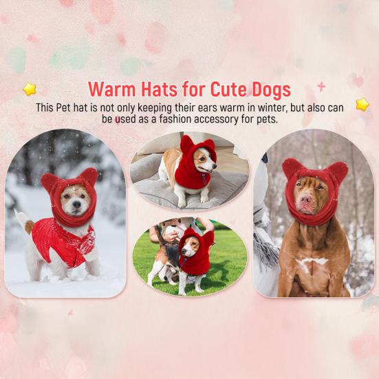Снуд для собаки Зимний капюшон Теплый капюшон для питомца с защитой ушей Флисовый утеплитель для шеи со шнурком для собак и кошек