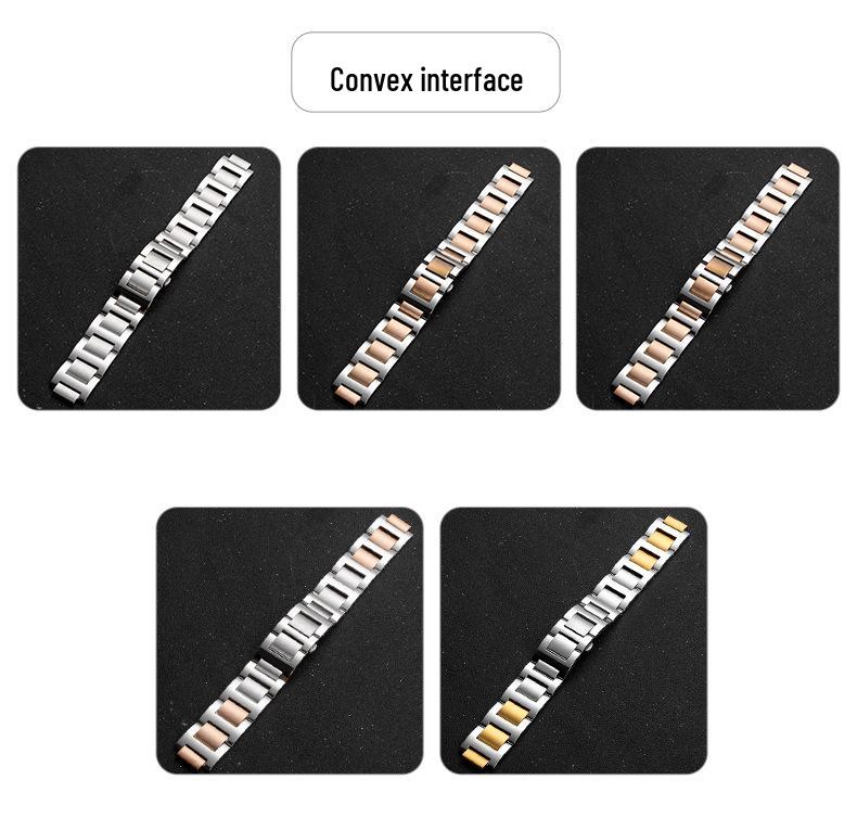 Запасной ремешок из нержавеющей стали для Cartier Ballon Bleu - Мужской и женский браслет для часов с выпуклым креплением