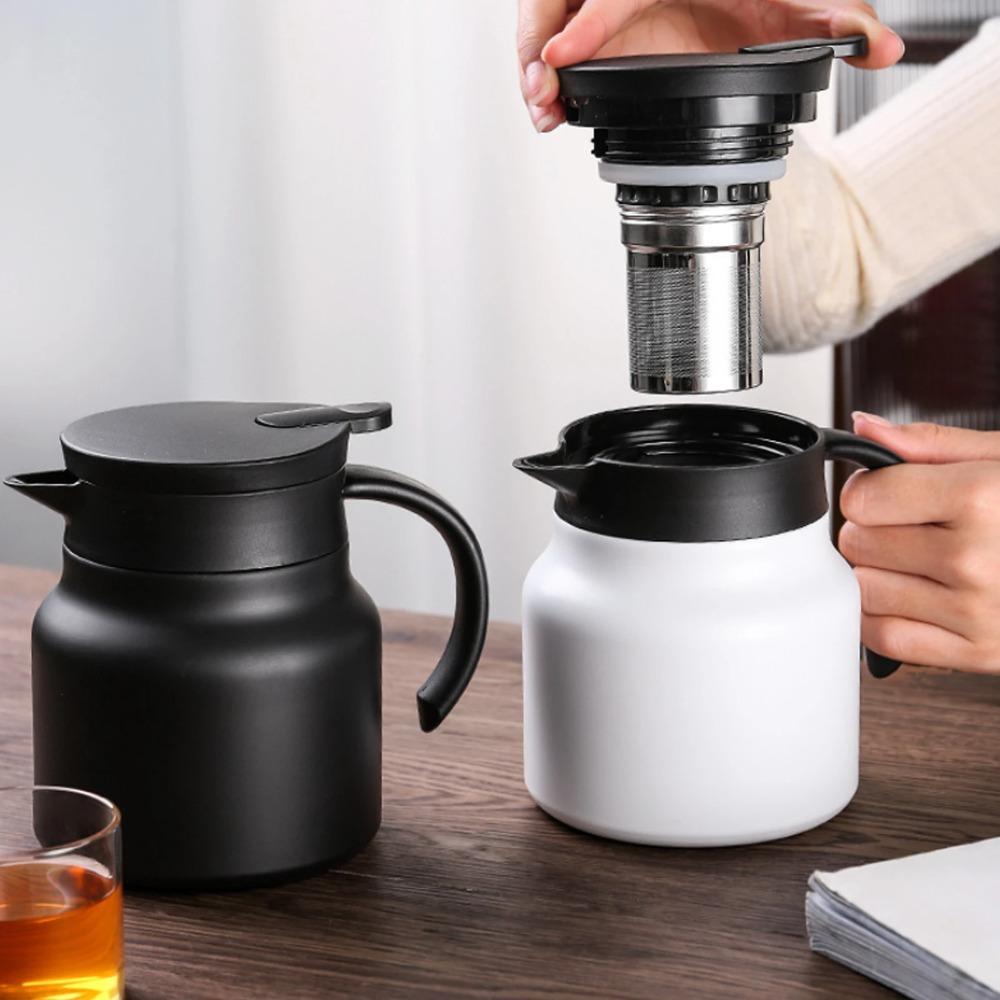 800/1000ml Thermal Coffee Pot Double Travel Kettle Portable Stewing Teapot  Office