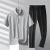 Летняя футболка с короткими рукавами Ice Silk Suit мужской повседневный спортивный комплект из двух предметов мужской спортивный костюм