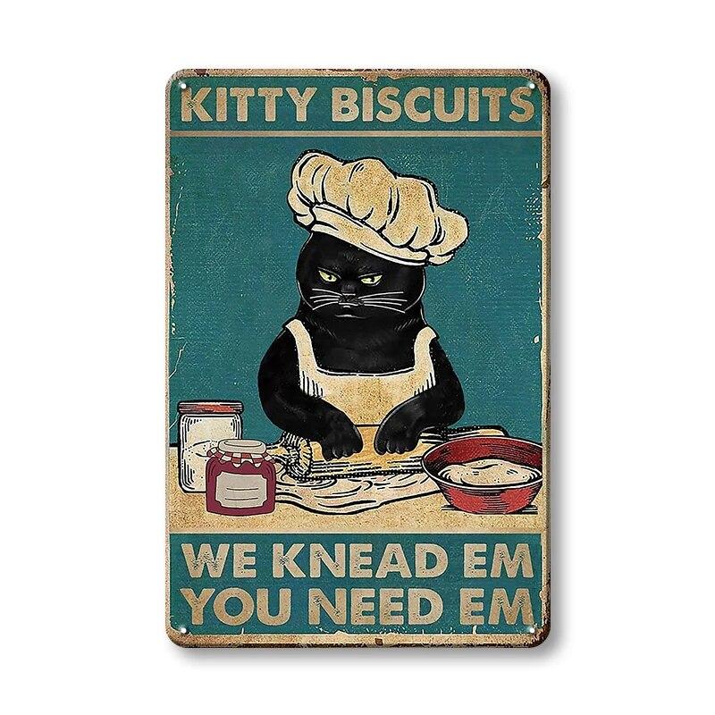 Винтажные металлические плакаты с черным котом, жестяная вывеска, мой Господь, настенные панно, забавные украшения, настенная живопись, модный стиль, домашний железный декор