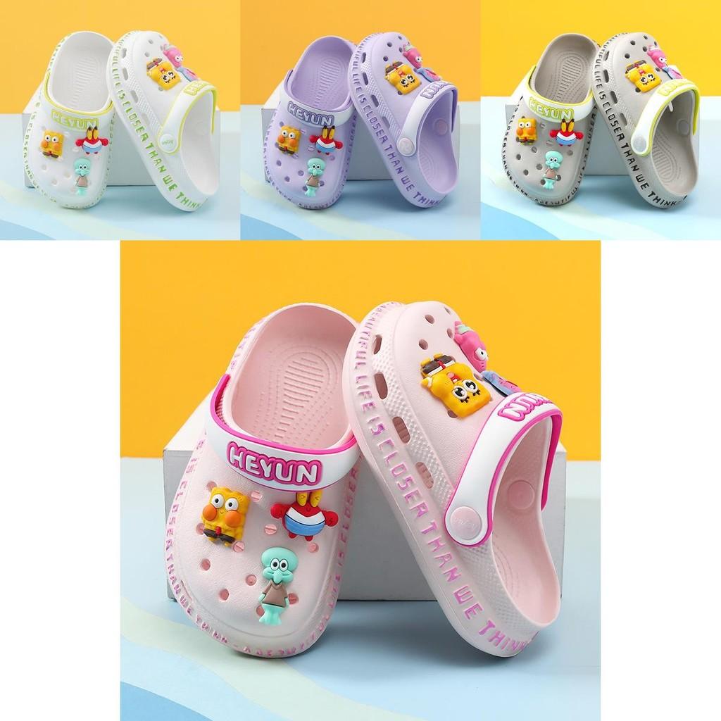 Стильные и дышащие детские летние сандалии-шлепанцы из ЭВА с мультяшным дизайном, доступны в нескольких цветах