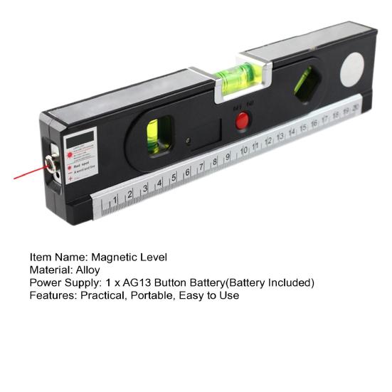 Магнитный уровень. Точные измерения. Компактный размер. Портативный. Широко используемый. Пузырьковый уровень. Трубка с метрическими линейками.