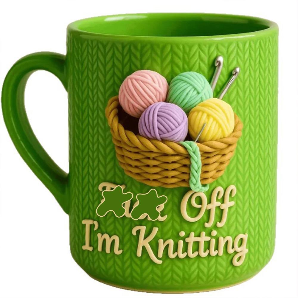 Ceramic Sarcastic Ceramic Cup 11oz Capacity Tea Cup Durable Knitting Mug Office Decor