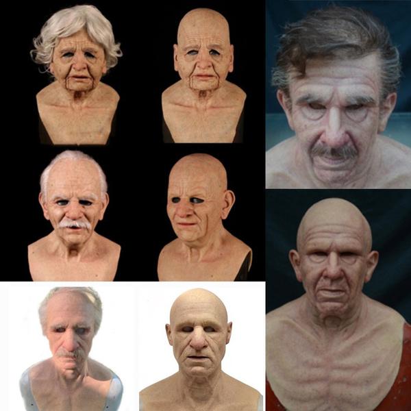 New Old Man Masks Halloween Cosplay Props Scary Horror Facepiece Unisex AdultJ