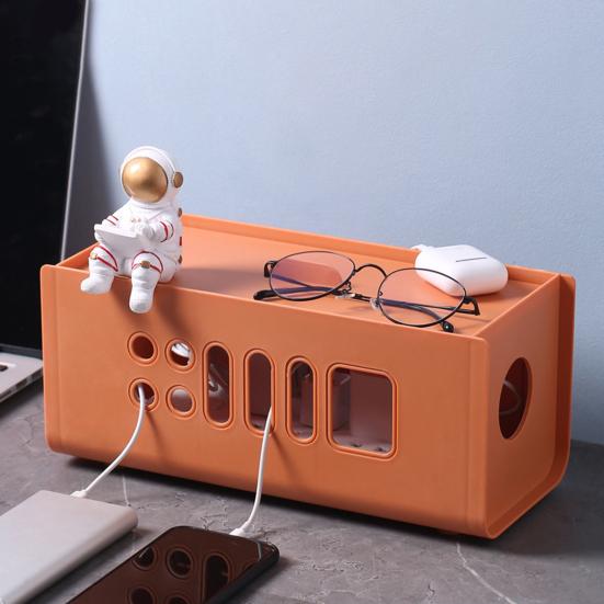 Cable Holders Large Capacity Heat Dissipation Plastic Large Cable Organizer Management Box for Home