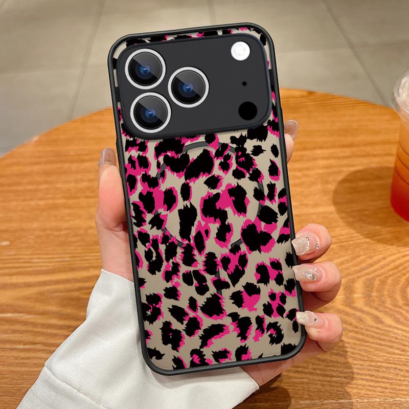 Золотой чехол с принтом леопарда для iPhone 17 Pro Max Чехол iPhone 16 Pro Max 15 14 13 16E 17E Магнитный Для Magsafe Гибридная Матовая Крышка