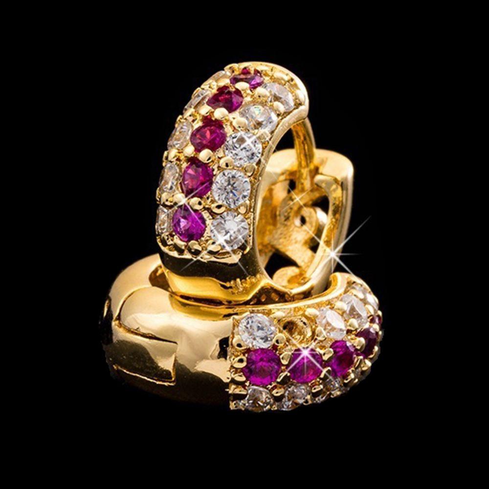 Elegant Stylish Pierced Fashion Gold Plated Gift Gems Jewelry Hoop Earrings for Women Earrings