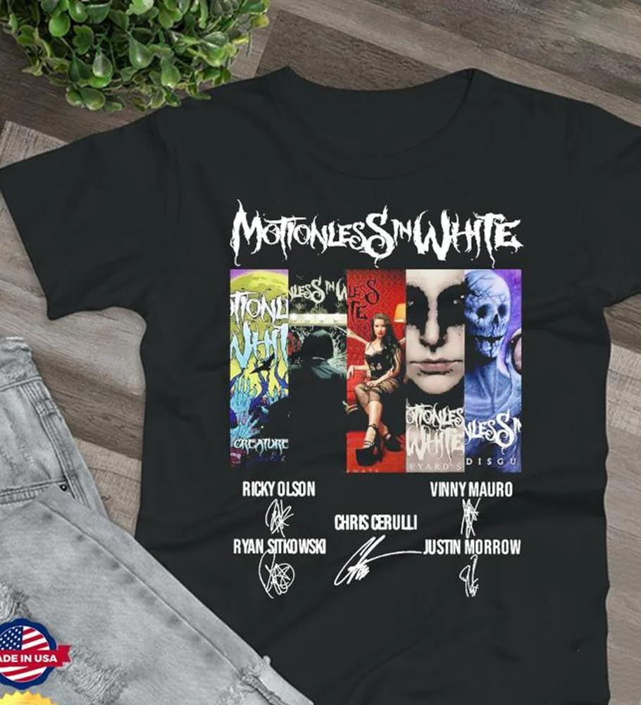 Классическая футболка с автографом Motionless In White D1026 Унисекс футболка