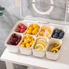 8 Grids Food Divided Serving Tray with Lids Portable Fruits Nuts Candy Spice Refrigerator Storage Box Snack Food Container