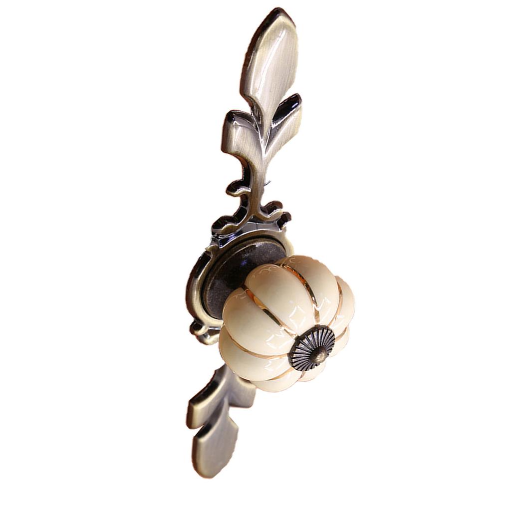 Керамическая ручка-кнопка в форме тыквы для шкафа, гардероба, ящика, мебельная фурнитура (Слоновая кость белый)