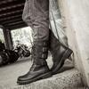 Men's Korean Style Height-Enhancing High-Top Martin Military Boots, Trendy British Fashion, Large Sizes 983