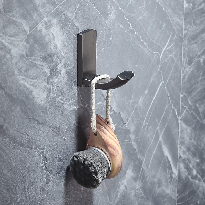 All copper gun gray bathroom towel rack, bath towel rack, light luxury bathroom rack, bathroom hardware pendant set.