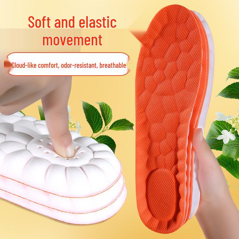 Men's Summer Sports Insoles: Comfortable, Soft, High Elasticity, Sweat-Absorbing, Odor-Preventing Military Training Insoles.