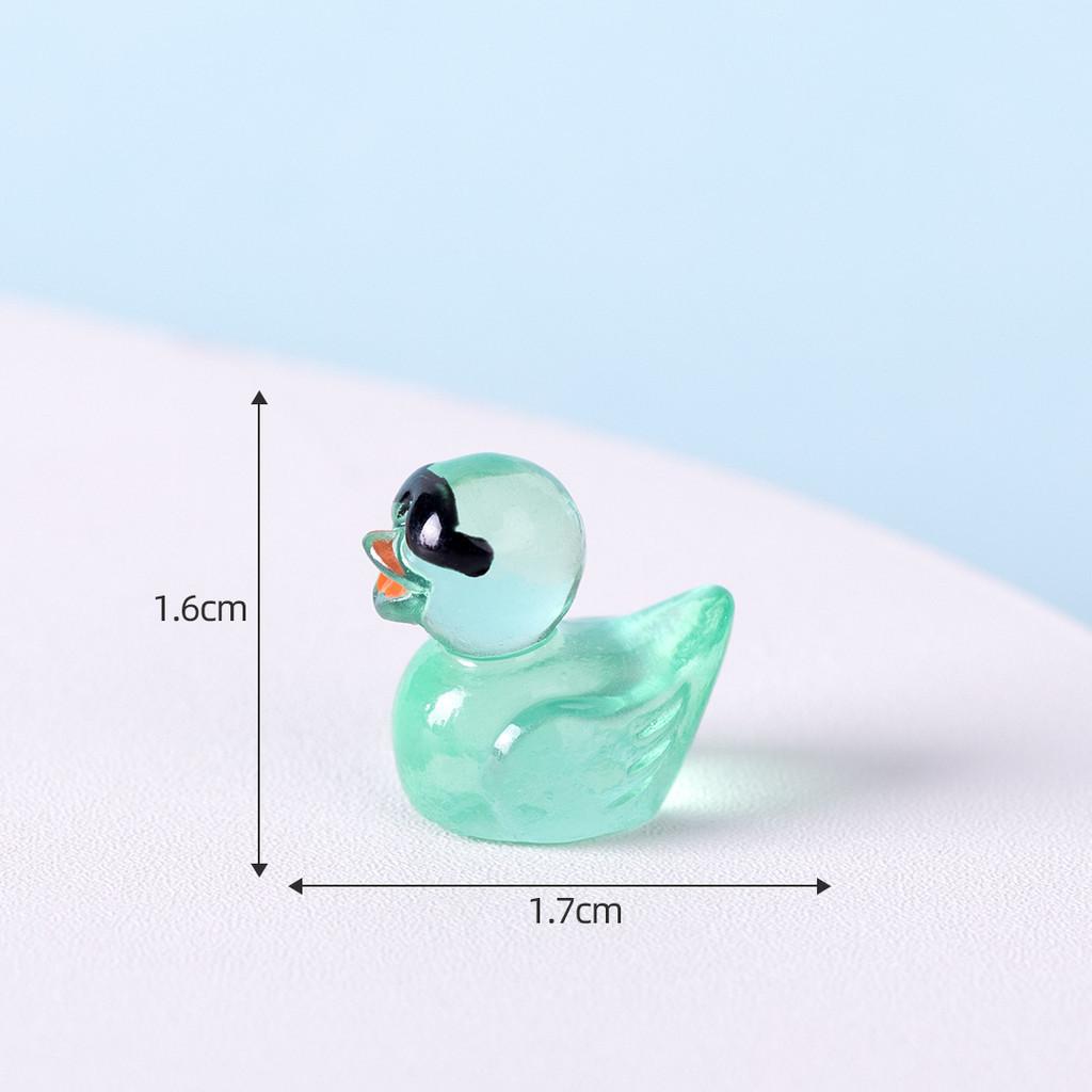 Adorable Resin Miniature Duck Figurine With Glow In The Dark Sunglasses For Garden Decor