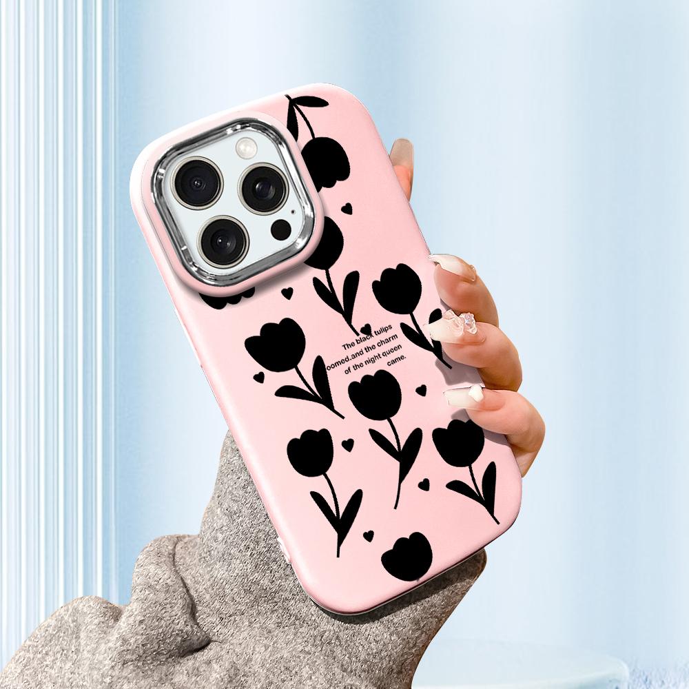 For Samsung A16 A15 A14 A13 S24 S23 Redmi 13C Note 13 12 11 Pro iPhone 16 15 Flowers Pattern Soft Silicone Candy Color Phone Case