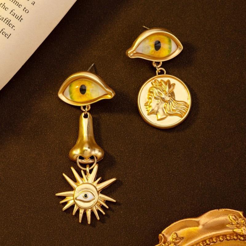 Винтажное Ожерелье 'Глаз Дьявола' В Стиле Schiaparelli Ретро Подвеска-Нос Цепочка Для Свитера