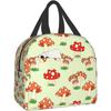 Cute Colorful Mushroom Insulated Lunch Bag for Women Reusable Lunch Box Lunch Tote Bag for Office Work School Picnic Beach