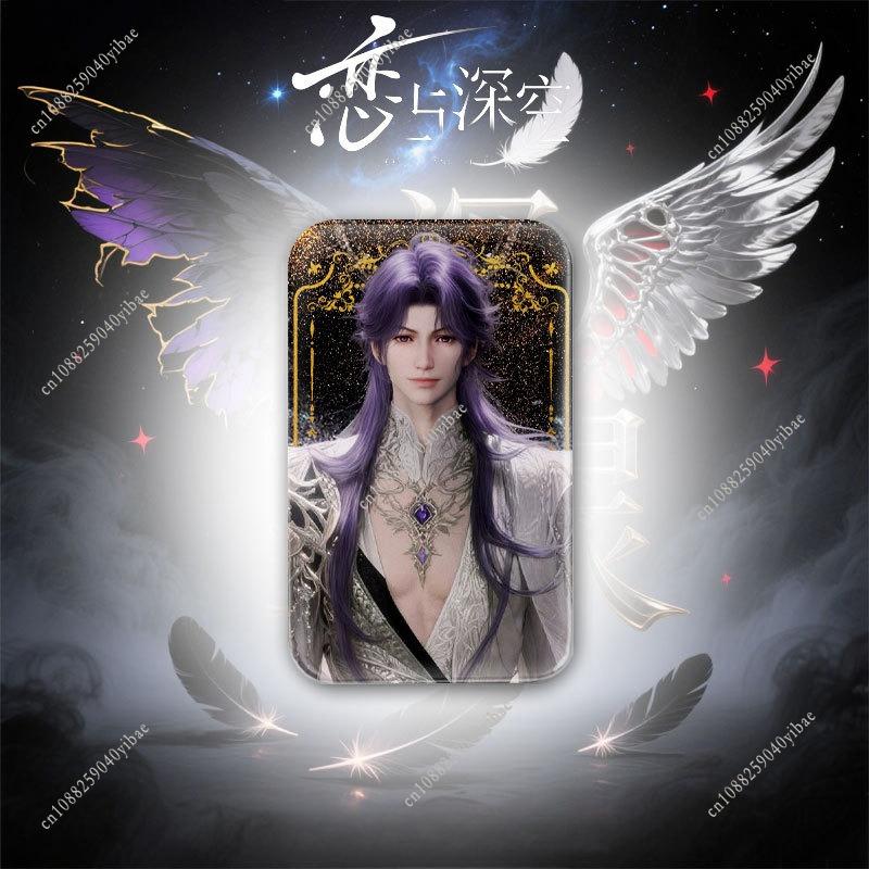 Game Love and Deepspace Sylus Xavier Zayne Rafayel Caleb Angel King Wings 4.3*7CM Rectangular Flash Badge Fan Collection Gifts