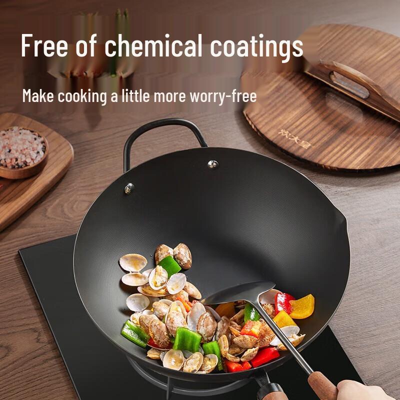 COOKER KING Japanese Style 32cm Non-Stick Iron Wok
