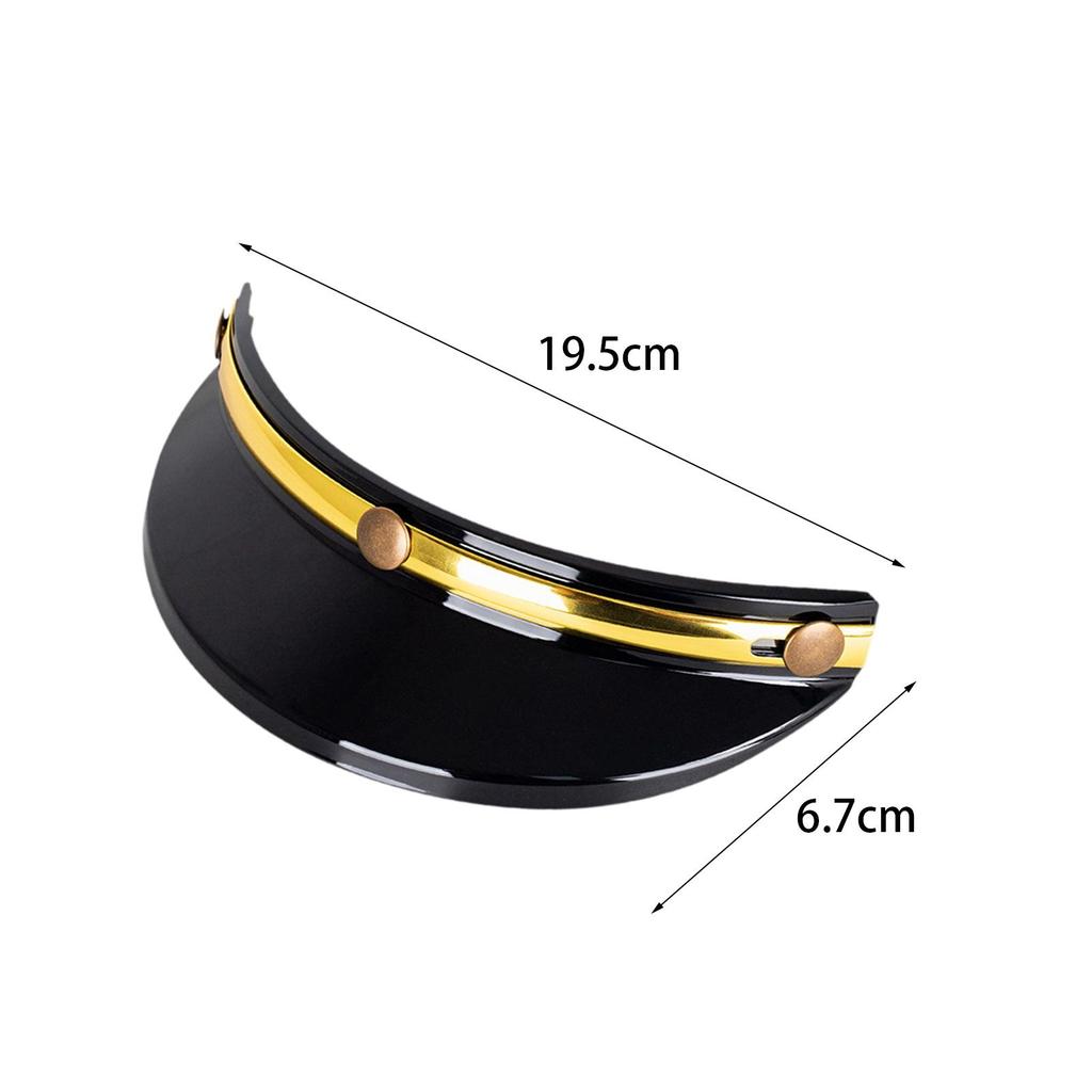 PC Material Motorcycle Visor Peak Helmet Sun Shade Protector Three Button Visor for Chopper Helmet