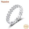 Tancise Classic 925 Sterling Silver  Zircon Ring Ladies Jewelry Wedding Promise Party Gift