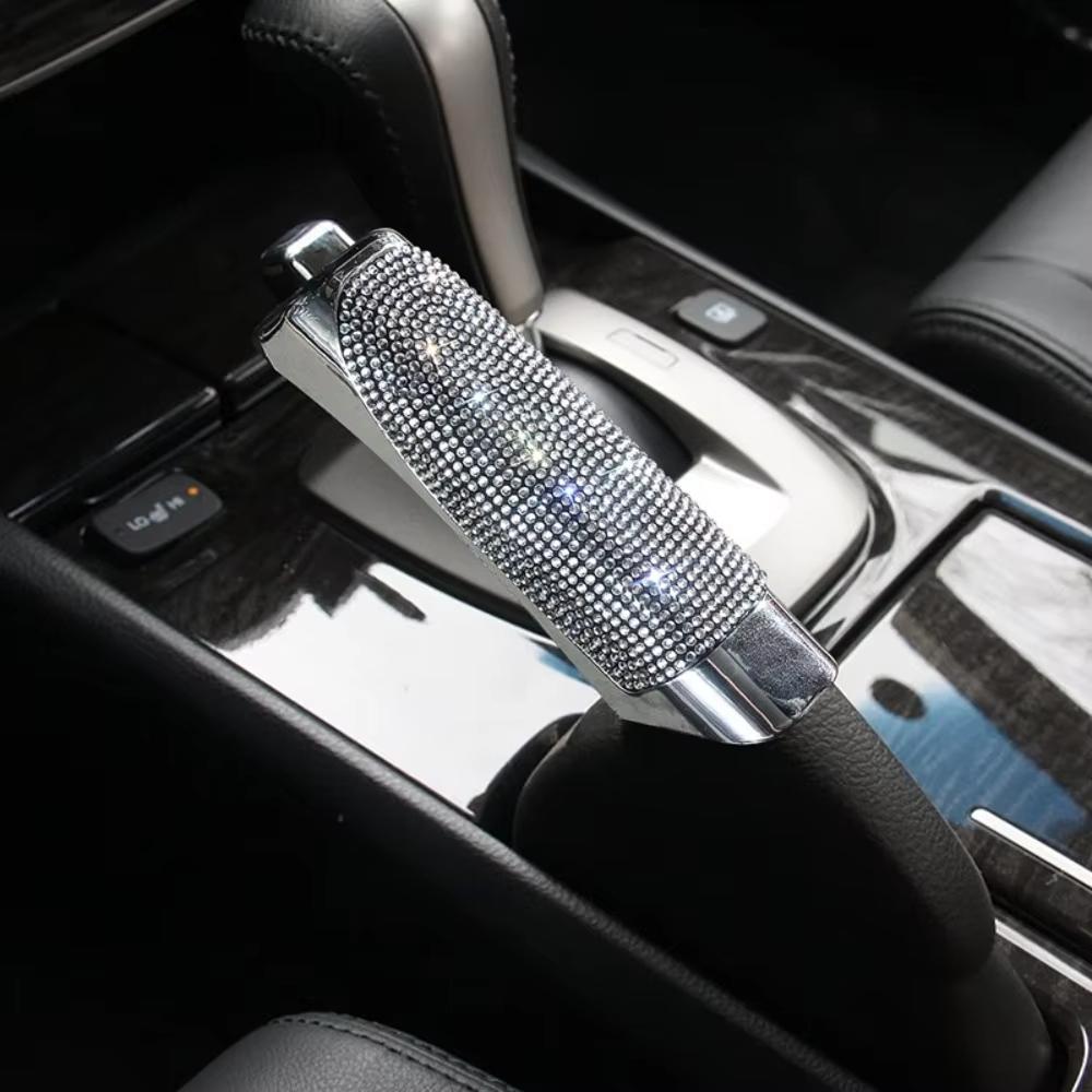 Bling Diamond Car Handbrake Cover Universal Crystal Handbrake Grips Anti-slip Auto Gear Shift Collars Car Interior Accessories