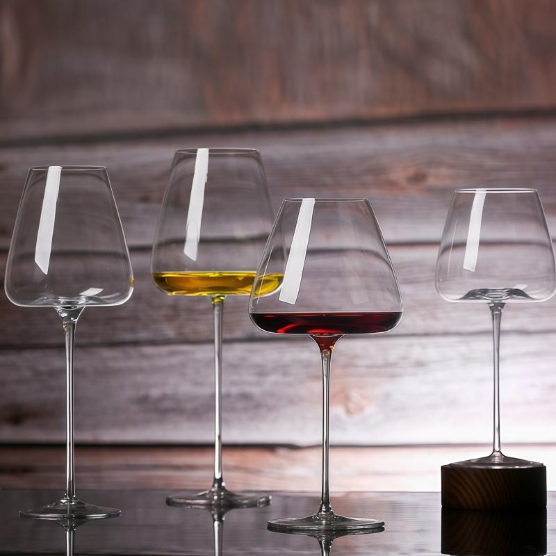 Elegant Crystal Glass Wine Glasses Concave Bottom Large Size Luxury Home Use European Style High Footed Red Wine Glasses