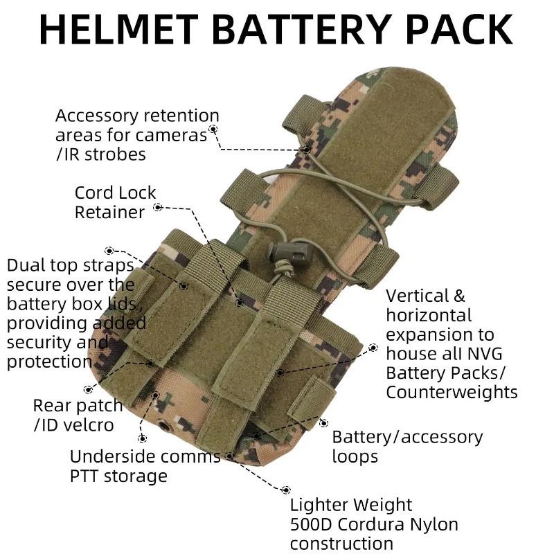 Tactical Helmet MK1 Counterweight Pouch Helmet NVG Battery Pack Balance Weight Bag Helmets Accessories Battery Pouch