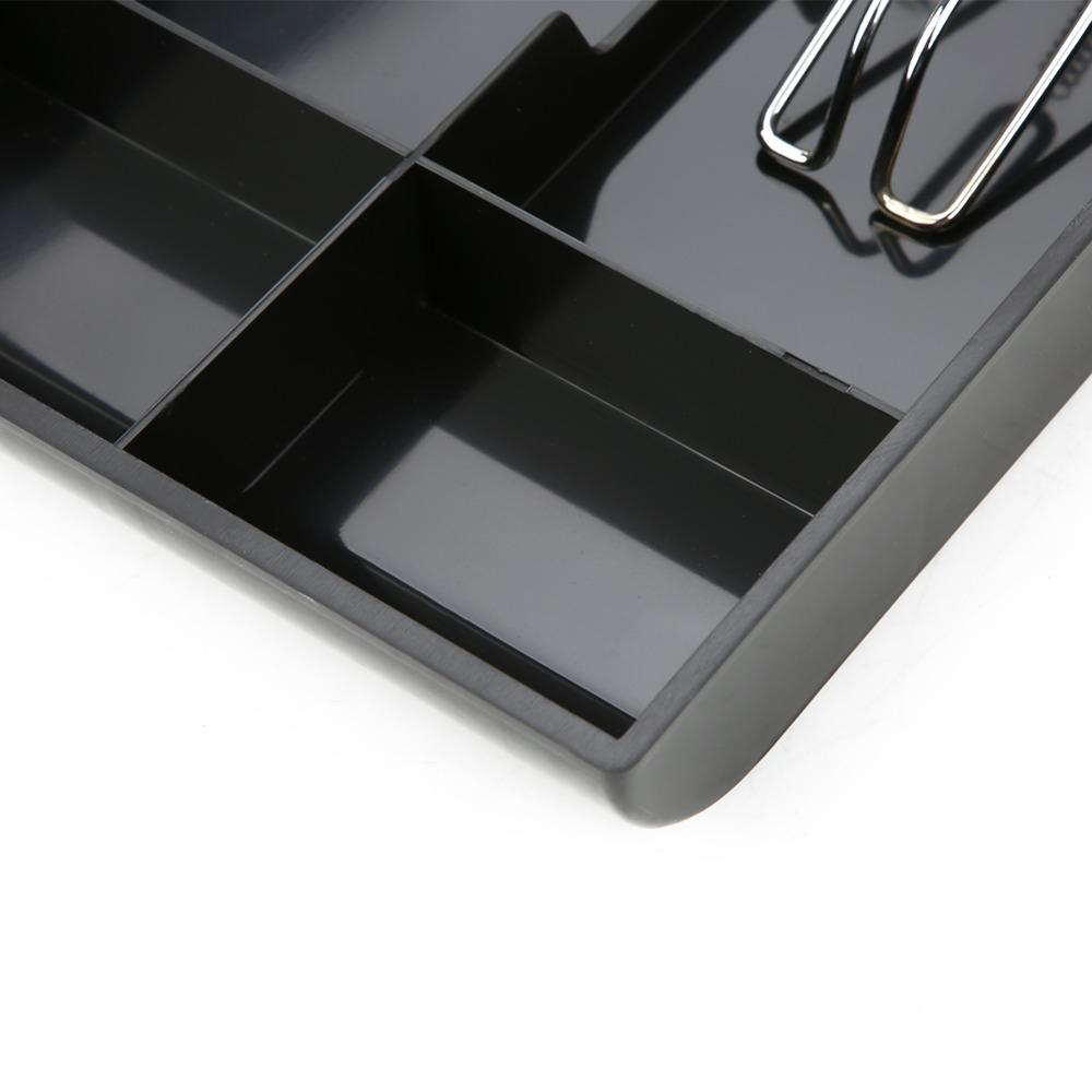 Black ABS Plastic Cash Drawer Insert Tray Three Compartments Money Tray Cashier