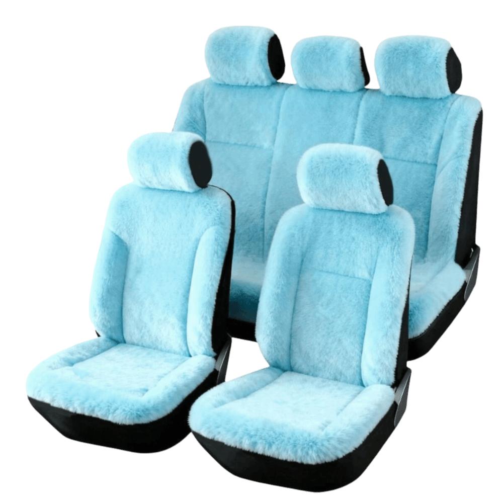 Sponge Filling Plush Car Seat Cushion Solid‑color Warm Car Seat Pad Daily Commute