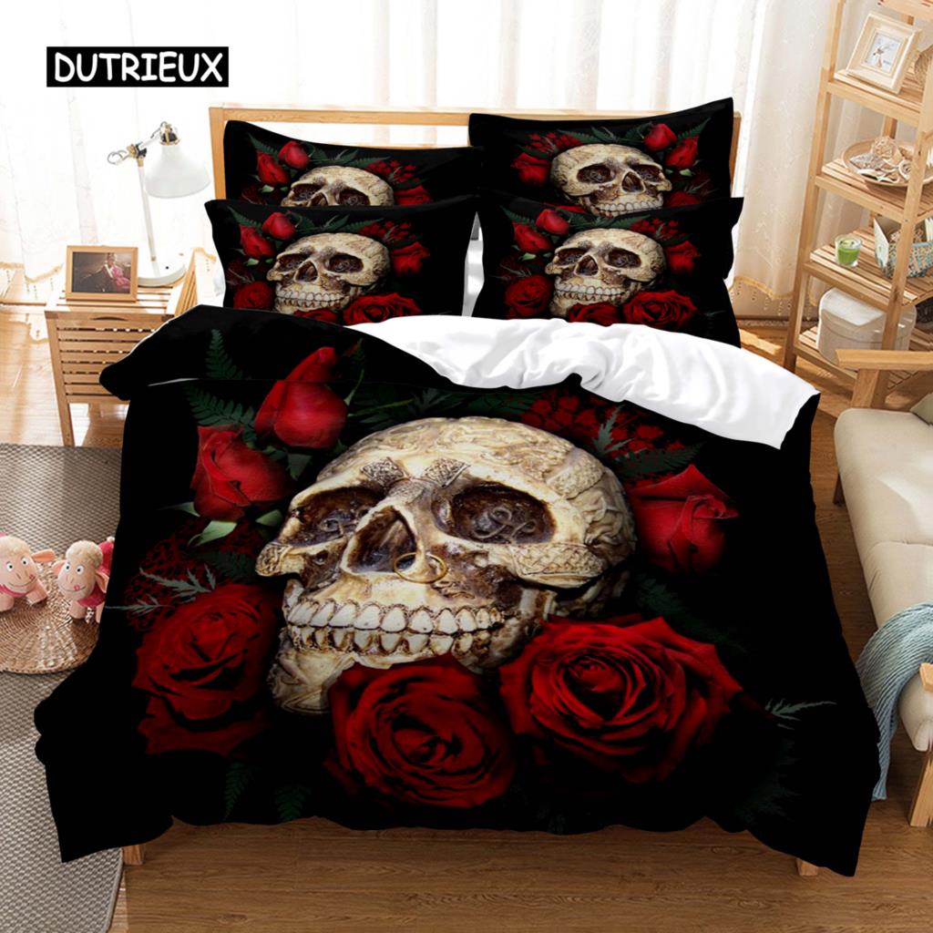 Комплект постельного белья с красной розой, пододеяльник, наволочка, 3D HD, двойной, полный, King Queen, Twin Single, 3/2 шт., полиэстер, пододеяльник