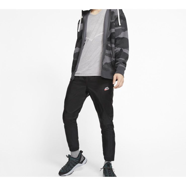 Nike Спортивная одежда Windrunner Эластичные джоггеры на шнуровке Мужские брюки черные CQ8917-010
