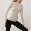 Women's Quick-Dry High-Elastane Stand-Up Collar Sports Jacket - Slim Fit Yoga and Running Top