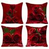 1/4 шт. маст-хэв для Дня святого Валентина!Узор из красных роз — это суперромантичная наволочка, которая согревает любовью украшение комнаты для влюбленных.
