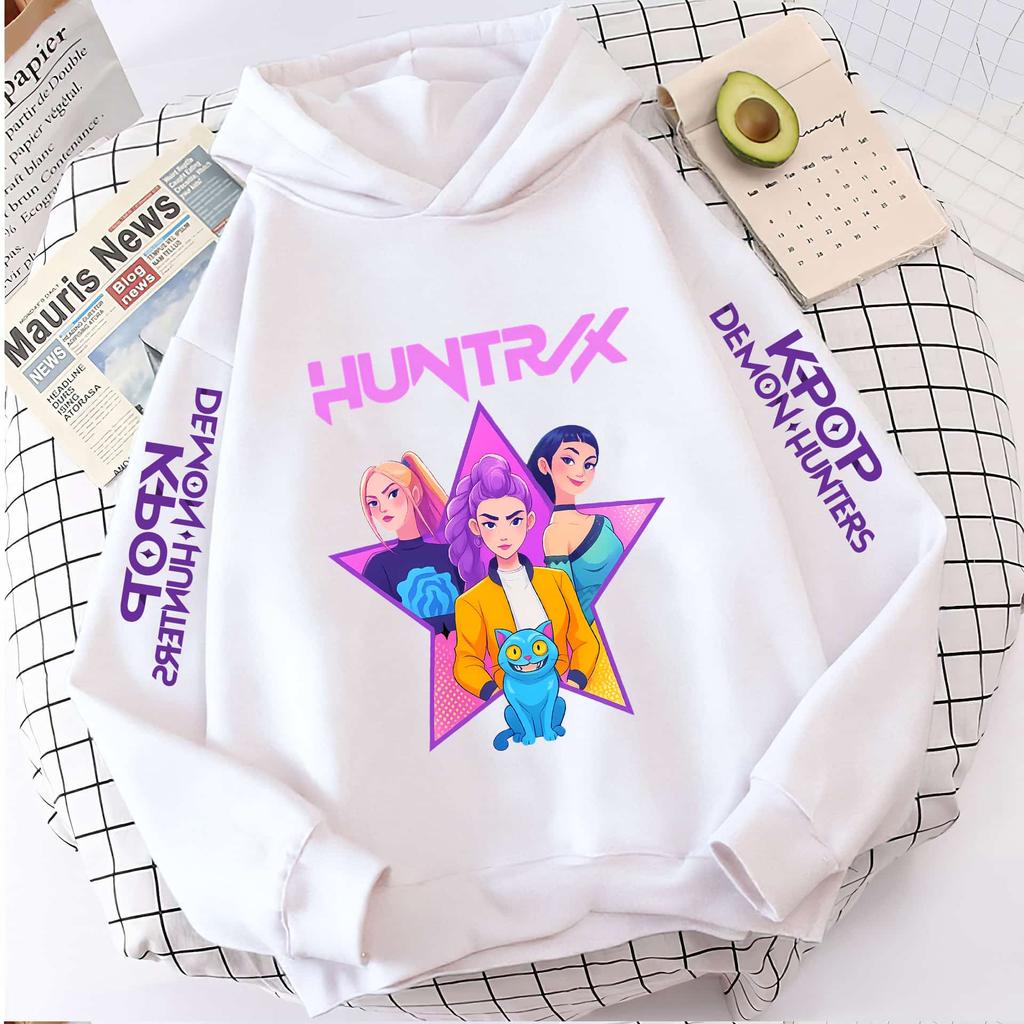 Hoodies Sweatshirts Girls Cartoon Printed Children's Girls Hooded Sweatshirt Children's Fashionable Casual Top Girls' Clothing