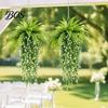 Fake Hanging Flower Plants 1/3/4Pcs Artificial Decoration, UV Resistant Fern & Floral No Watering Vine, Wall Faux for Wedding Party Garden Balcony