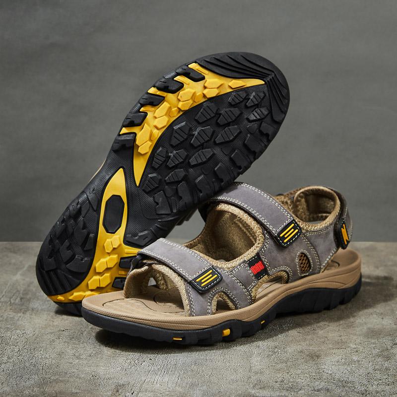 Пляжные кожаные сандалии высокого качества для пар, мужская летняя повседневная обувь, мужские удобные непромокаемые сандалии для женщин, уличная обувь