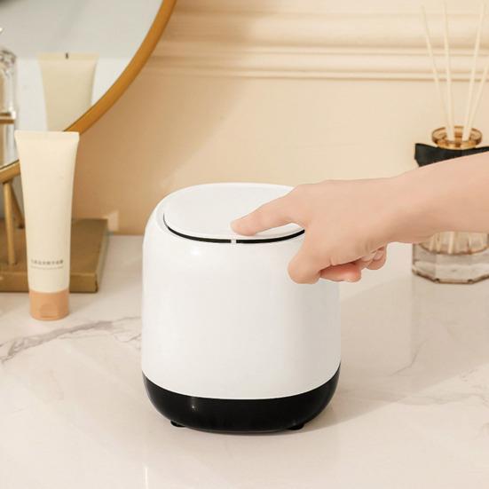 Мини-настольная мусорная корзина с выдвижной крышкой, большое отверстие, скрытая сумка небольшого размера внутри мусорного бака