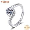Tancise Classic 925 Sterling Silver Moissanite Ring Ladies Jewelry Wedding Promise Party Gift
