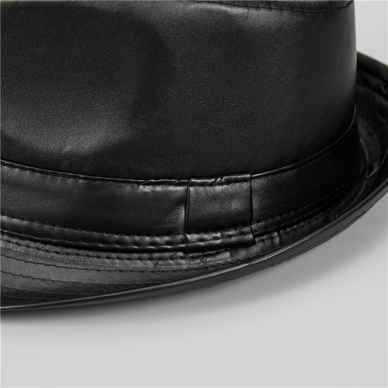 Top Hat Men'S Middle-Aged And Elderly Hat Men'S Winter British Jazz Hat Autumn And Winter Gentleman'S Hat Casual Elderly Dad Leather Hat