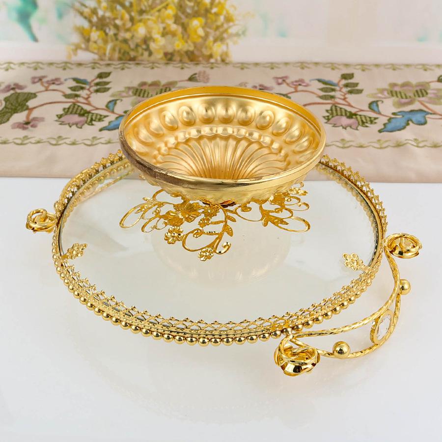 Металлическое стеклянное фруктовое блюдо домашнее креативное гостиная журнальный столик фруктовое блюдо фруктовая корзина таз димсам тарелка западное блюдо тарелка украшение орнамент