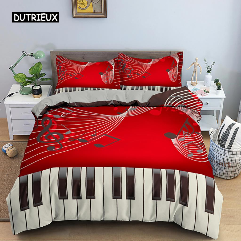 Комплект постельного белья с музыкальными нотами, пододеяльник, набор с клавишами пианино, комплект постельного белья с классической музыкой, мелодия, одеяло, покрывало для детей, мальчиков и девочек