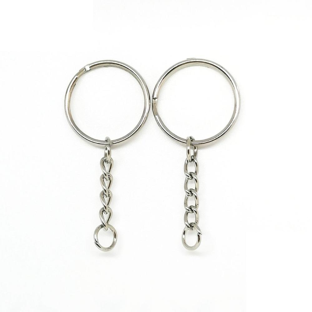 Jewelry DIY Blank Split Metal Keyfob Key Ring Keychain Pendant Holder