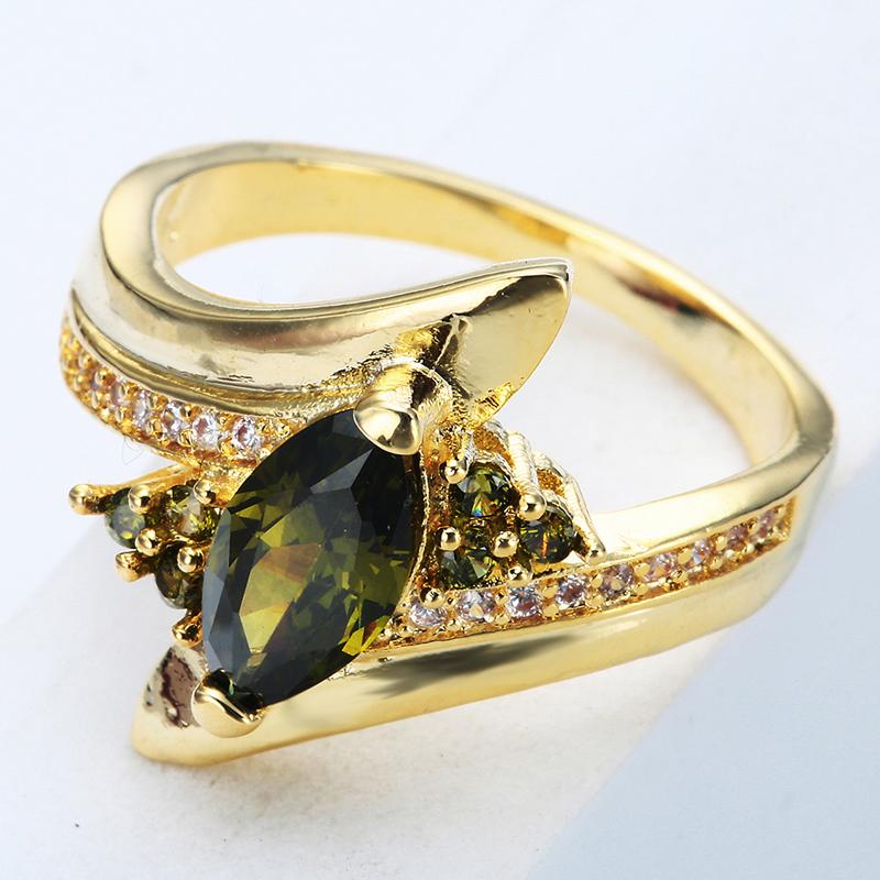 Vintage Women Jewelry Twisted Design Rhinestone Bridal Engagement Ring Size 6-9