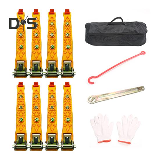 8Pcs Anti-Slip Tire Snow Chains Universal Car Snow Chains for SUVs Trucks Pickups Emergency Adjustable Tire Chain for Rain Snow Sand Mud