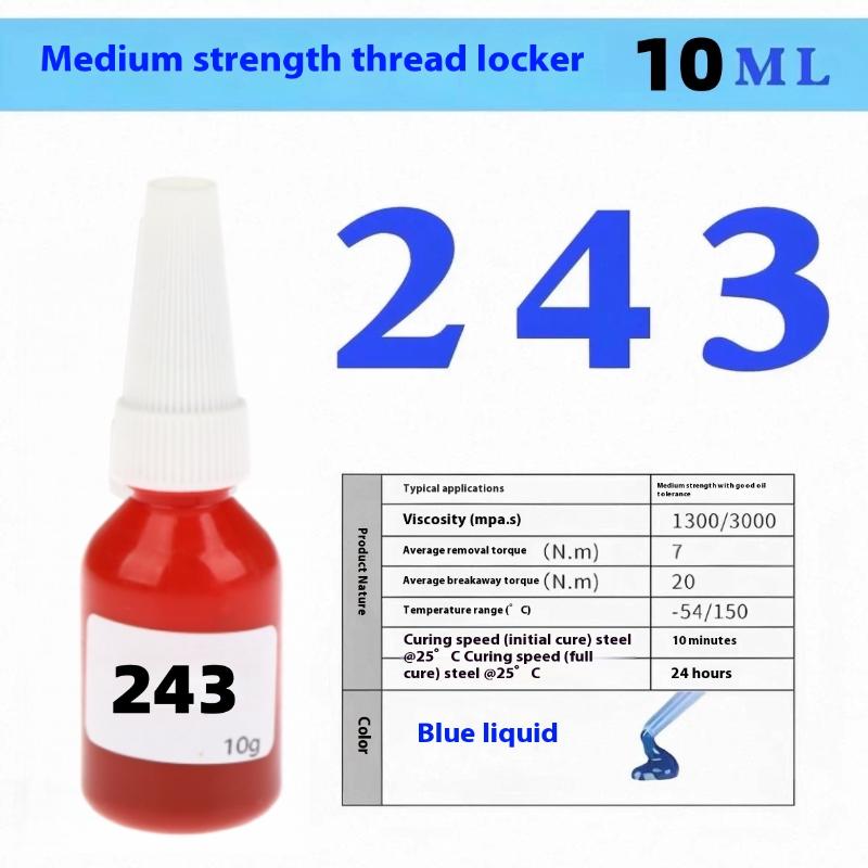 1 шт. Фиксатор резьбы Анаэробный отверждаемый металлический клей Фиксатор резьбы 222/242/243/262/263 Фиксатор гаек-болтов Клей для винтов