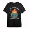 Women's Oversize Classic T-Shirt Smiling Trash Can Creative Flame Art Cotton Tee