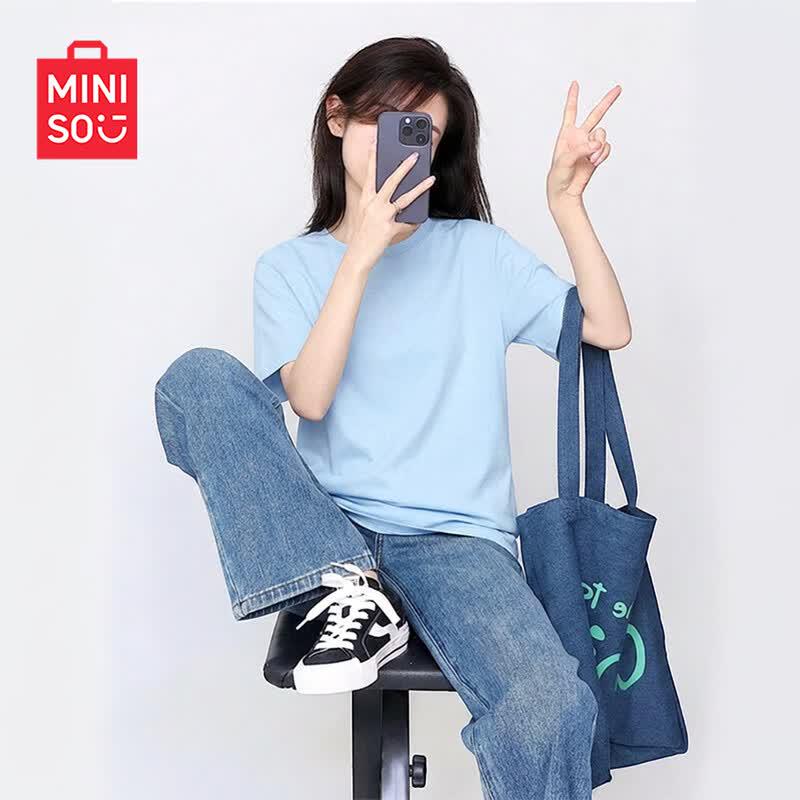 MINISO Women's Pure Cotton Short Sleeve T-shirt