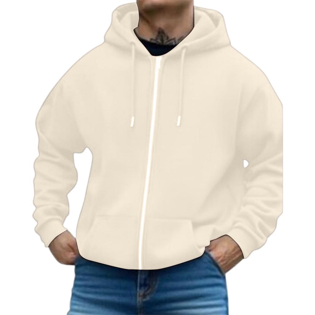 Men's Casual Sports Loose Full Zipper Hoodie Sweatshirt